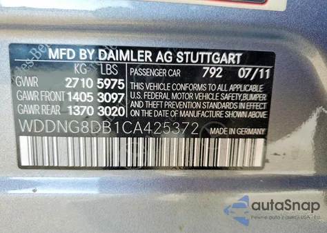 2012 Mercedes-Benz S 350 Bluetec from USA, damaged, VIN WDDNG8DB1CA425372